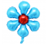 은박꽃풍선50센티 라이트블루 꽃모양 은박 호일 장식