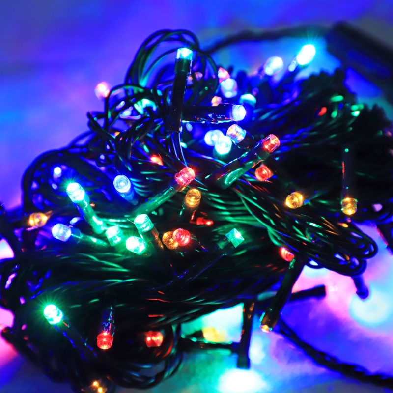 크리스마스 트리전구 LED100구 10m 녹색선 칼라 츄리조명 생활방수