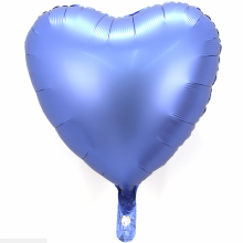 18인치하트사틴럭스아주르 은박 헬륨 호일 파티 풍선