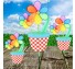 정원용바람개비 꽃화분(레드) 어린이집꾸미기 캠핑바람개비 정원장식