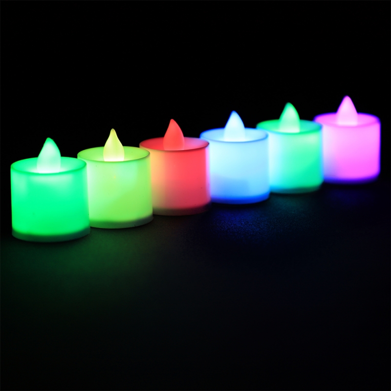 LED촛불 티라이트캔들 일반형레인보우(24개입) 전기초 전자초 엘이디초 프로포즈 이벤트용품