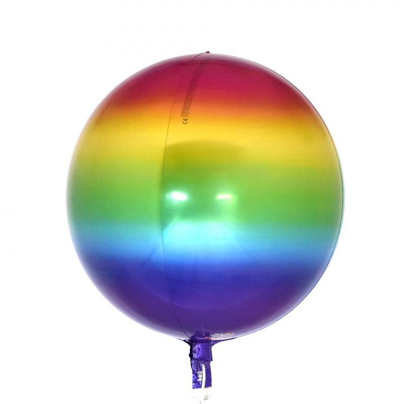 오브(Orbz)레인보우 은박 헬륨 호일 원형 풍선 장식