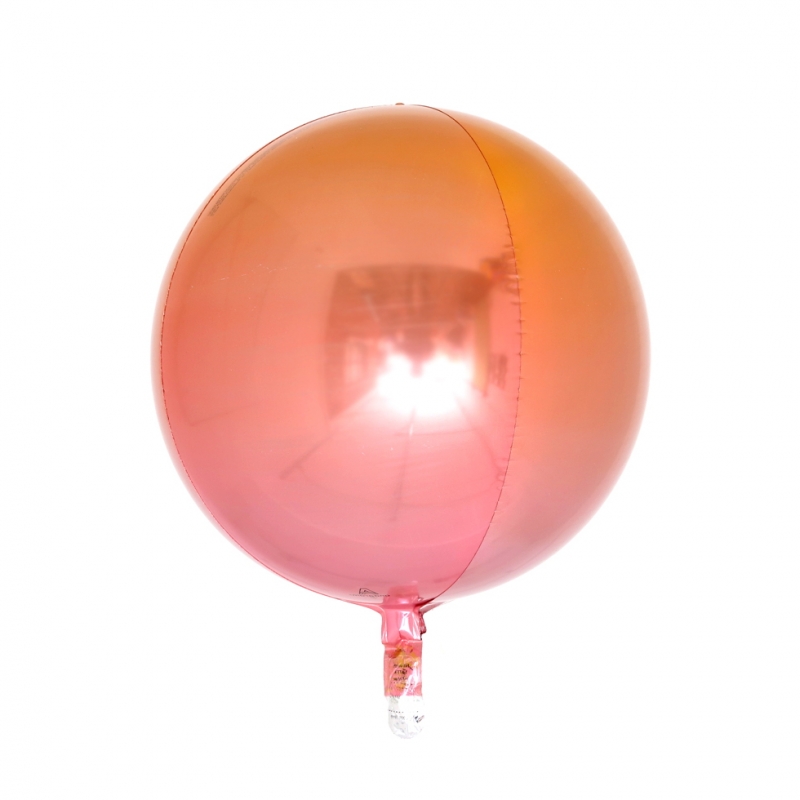 옹브레 오브(Orbz) 레드앤오렌지 헬륨 은박 미러호일풍선
