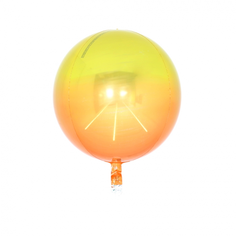 옹브레 오브(Orbz) 옐로우앤오렌지 헬륨은박 미러호일풍선