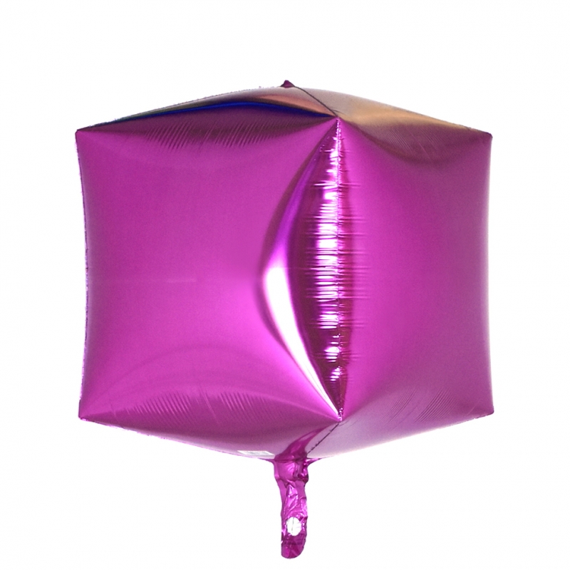 큐브(Cubez)브라이트핑크 은박 헬륨 호일 사각 풍선