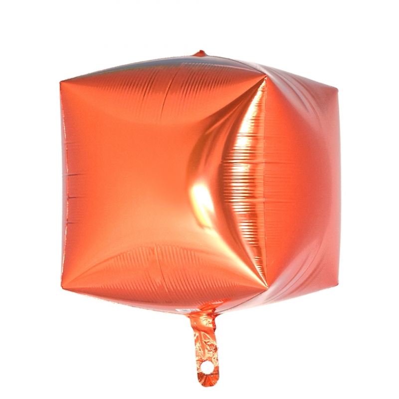 큐브(Cubez)오렌지 은박 헬륨 호일 사각 풍선 장식