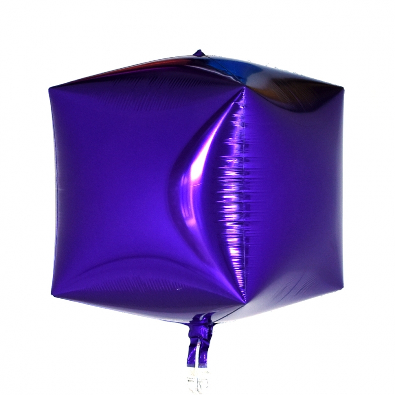 큐브(Cubez)퍼플 은박 헬륨 호일 사각 풍선 장식