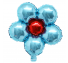 은박꽃풍선30센티 라이트블루 꽃모양 은박 호일 장식