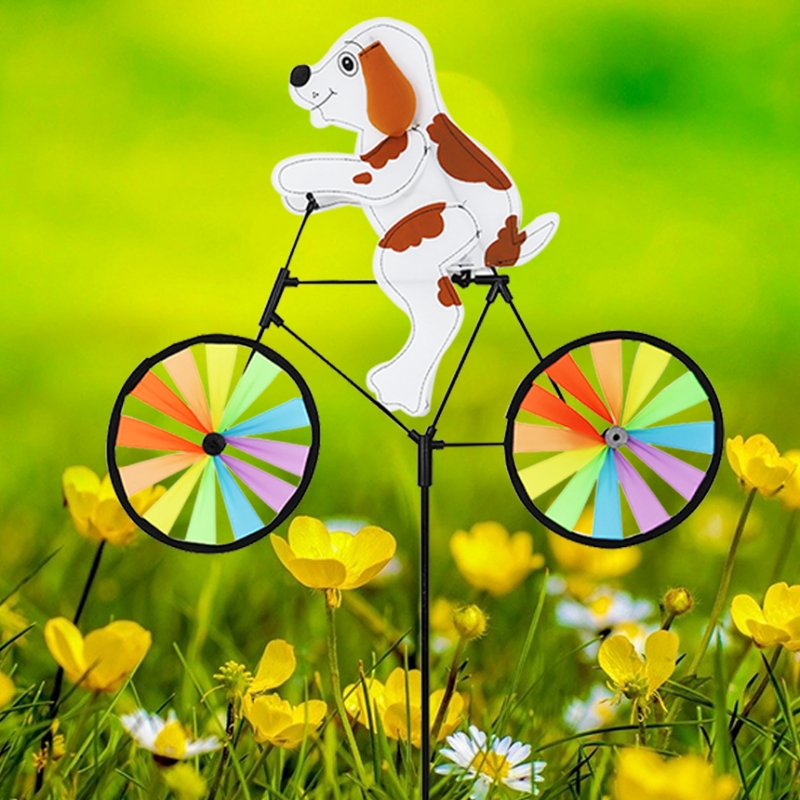 정원용바람개비 자전거타는강아지 어린이집꾸미기 캠핑바람개비 정원장식