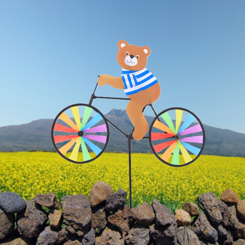 정원용바람개비 자전거타는 곰 어린이집꾸미기 캠핑바람개비 정원장식