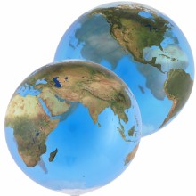 퀄라텍스 싱글버블 55cm 지구 헬륨 풍선
