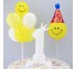 고깔모자 스마일풍선세트 생일파티장식 숫자풍선