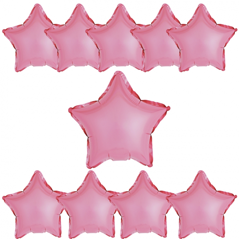 별 은박풍선 23cm 핑크 10개입 소형