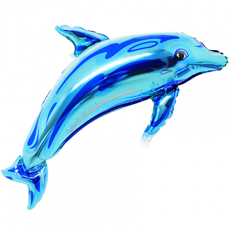 아나그램 라지쉐잎 돌고래 블루 은박호일 풍선