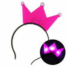 LED왕관머리띠 핑크 생일파티소품