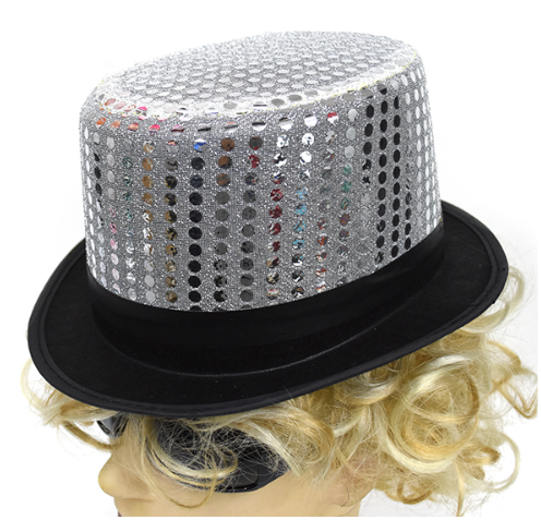 고급마술사모자(실버스팡클) 파티모자 파티소품 신사모자 반짝이 골드 모자