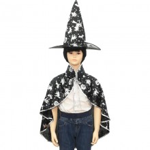 할로윈 은박망토세트(소) 아동 유아 할로윈코스튬 파티의상 마법사 모자
